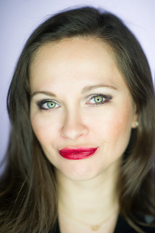 Tetyana Akinshyna Wearing Hemp Organics Ruby Lipstick By Colorganics