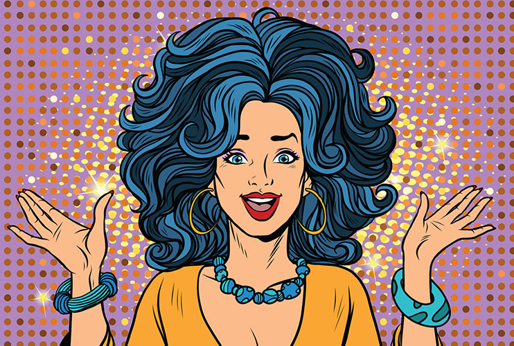Colorganics by Hemp Organics Cartoon of Trendy Women with blue hair